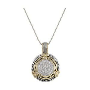 Emma Skye 17” Necklace & Pendant Yellow Plate Stainless Steele Cubic Zirconia